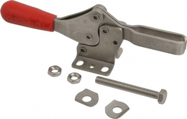 De-Sta-Co 227-USS Manual Hold-Down Toggle Clamp: Horizontal, 600 lb Capacity, U-Bar, Flanged Base