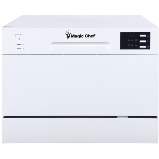 CNA INTERNATIONAL, INC. MCSCD6W5 Magic Chef 6-Place Setting Countertop Dishwasher - Countertop - 6 Place Settings - 6 Programmes - White