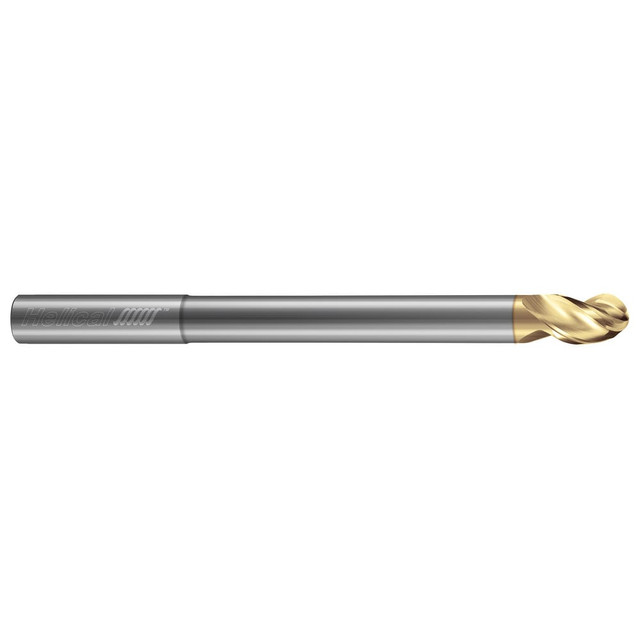 Helical Solutions 47196 Ball End Mill: 3/8" Dia, 1/2" LOC, 3 Flute, Solid Carbide