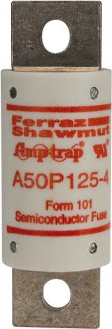 Ferraz Shawmut A50P125-4 Blade Fast-Acting Fuse: 125 A, 3-5/8" OAL, 1.22" Dia