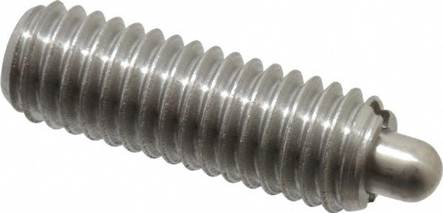 Vlier SSS59 Threaded Spring Plunger: 3/8-16, 1-1/8" Thread Length, 0.187" Dia, 3/16" Projection