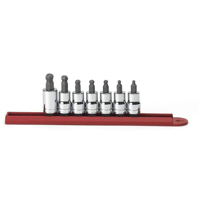 GEARWRENCH 80586 Hex Bit Socket Set: 3/8" Drive, 7 Pc, 1/8 to 3/8" Hex