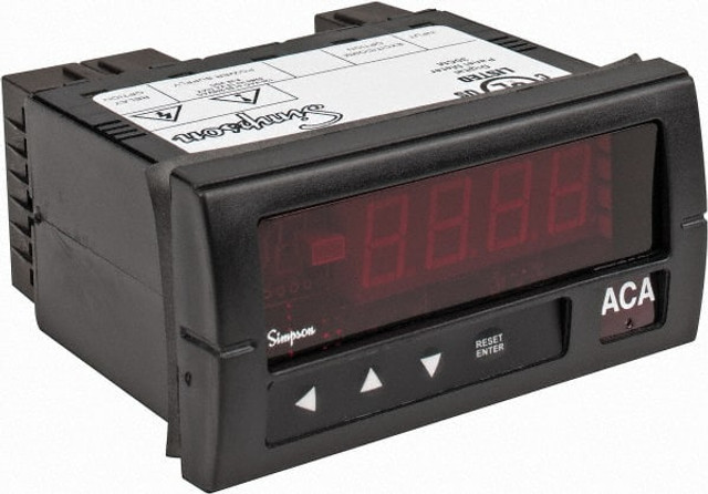 Simpson Electric H335-1-46-0-2-0 Panel Meters; Panel Meter Type: Panel Meter ; Power Measurement Type: AC Ammeter ; Panel Meter Display Type: Digital LED ; Maximum Input Voltage: 120 VAC ; Maximum Input AC Amperage: 5 ; Color of Display Digits: Red