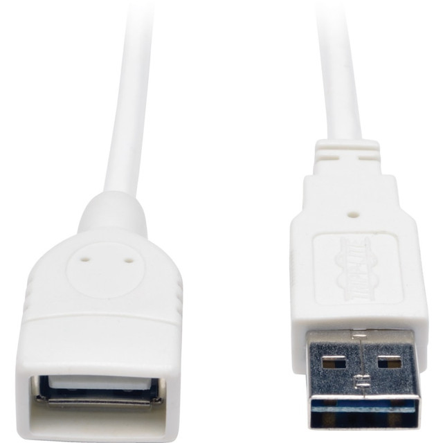TRIPP LITE UR024-010-WH Eaton Tripp Lite Series Universal Reversible USB 2.0 Extension Cable (Reversible A to A M/F), White, 10 ft. (3.05 m) - USB extension cable - USB (F) to USB (M) - USB 2.0 - 10 ft - molded - white