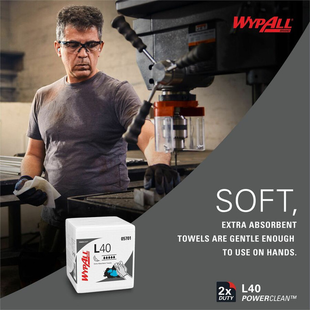 Kimberly-Clark Corporation Wypall 05701CT Wypall PowerClean L40 Extra Absorbent Towels