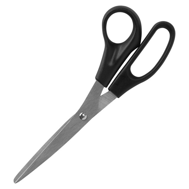 SP RICHARDS 39040 Sparco 8in Bent Multipurpose Scissors - 8in Overall Length - Bent - Stainless Steel - Black - 2 / Pack