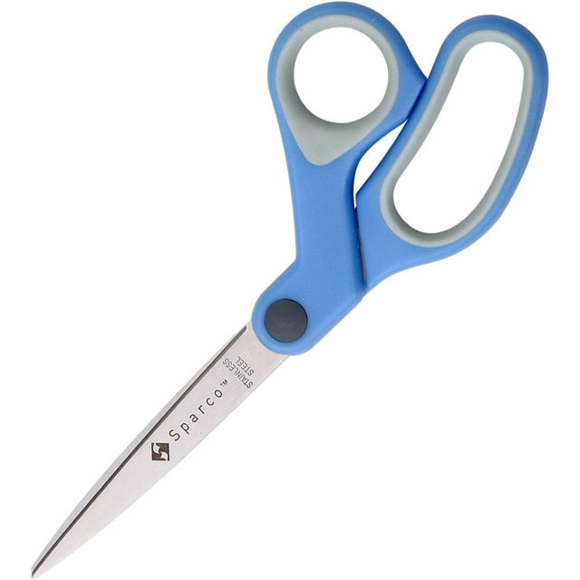 SP RICHARDS 39043 Sparco 8in Bent Multipurpose Scissors - 8in Overall Length - Bent - Stainless Steel - Blue - 1 Each SP RICHARDS 39043 Sparco 8in Bent Multipurpose Scissors - 8in Overall Length - Bent - Stainless Steel - Blue - 1 Each