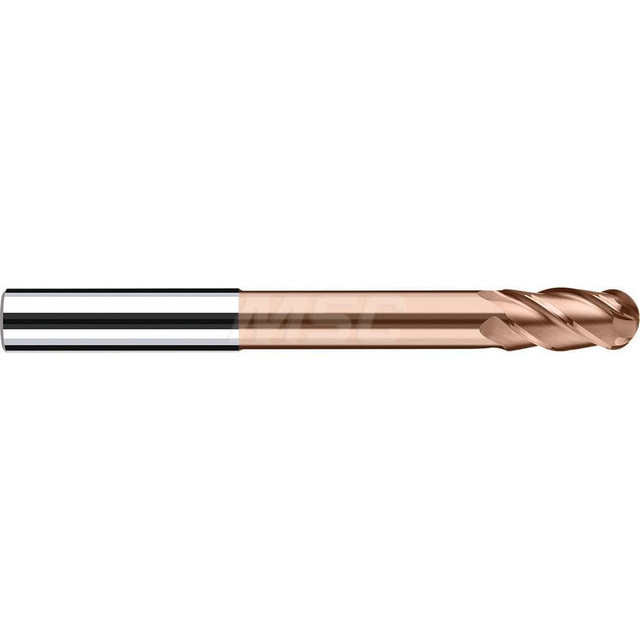 Fraisa H7494220 Ball End Mill: 4.00 mm Dia, 8.00 mm LOC, 4 Flute, Solid Carbide