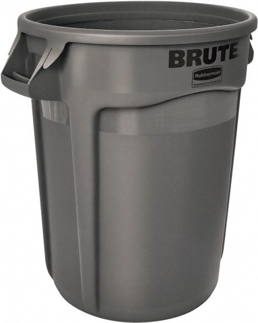 Rubbermaid FG262000GRAY Trash Can: 20 gal, Round, Gray