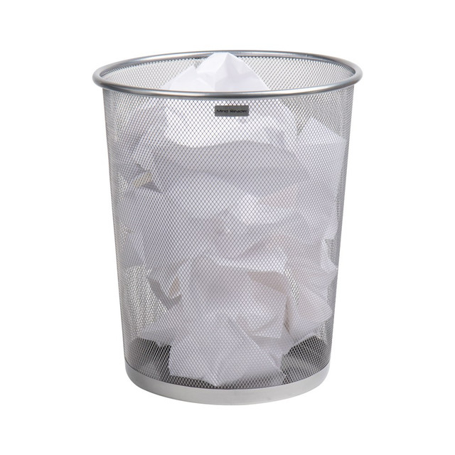EMS MIND READER LLC 1CIRGA-SIL Mind Reader Metal Mesh Trash Can 4.4 Gallon Waste Paper Basket, 13-3/4inH x 11-1/2inW x 11-1/2inD, Silver EMS MIND READER LLC 1CIRGA-SIL Mind Reader Metal Mesh Trash Can 4.4 Gallon Waste Paper Basket, 13-3/4inH x 11-1/2inW x 11-1/2inD, Silver