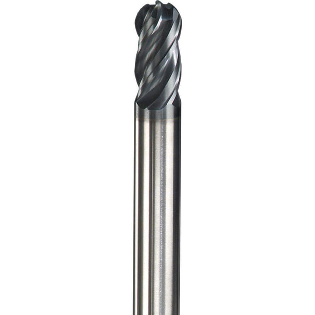 SGS 36592 Ball End Mill: 0.5" Dia, 1.25" LOC, 4 Flute, Solid Carbide