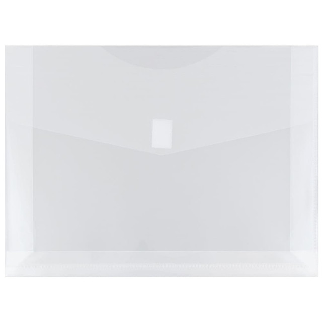 JAM PAPER AND ENVELOPE 218V2CL JAM Paper Plastic Booklet Expansion Envelopes, Letter-Size, 9 3/4in x 13in, Hook & Loop Closure Closure, Clear, Pack Of 12