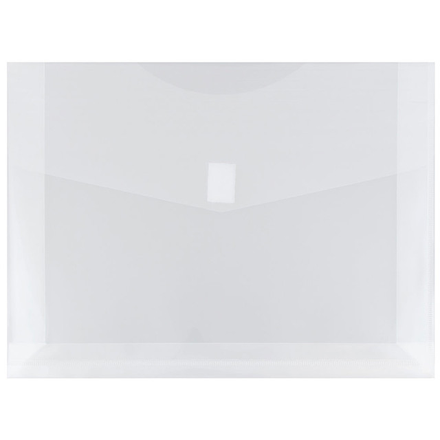 JAM PAPER AND ENVELOPE 218V2CL JAM Paper Plastic Booklet Expansion Envelopes, Letter-Size, 9 3/4in x 13in, Hook & Loop Closure Closure, Clear, Pack Of 12