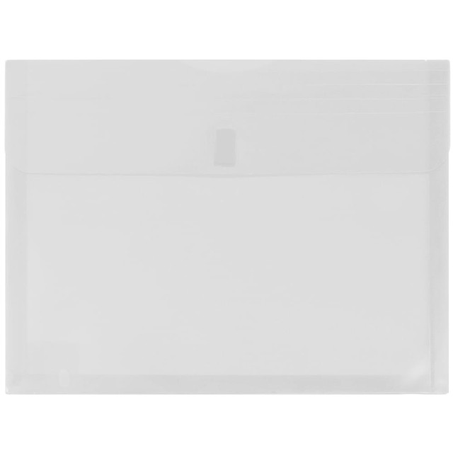 JAM PAPER AND ENVELOPE 218V1CL JAM Paper Plastic Booklet Expansion Envelopes, Letter-Size, 9 3/4in x 13in, Hook & Loop, Clear, Pack Of 12