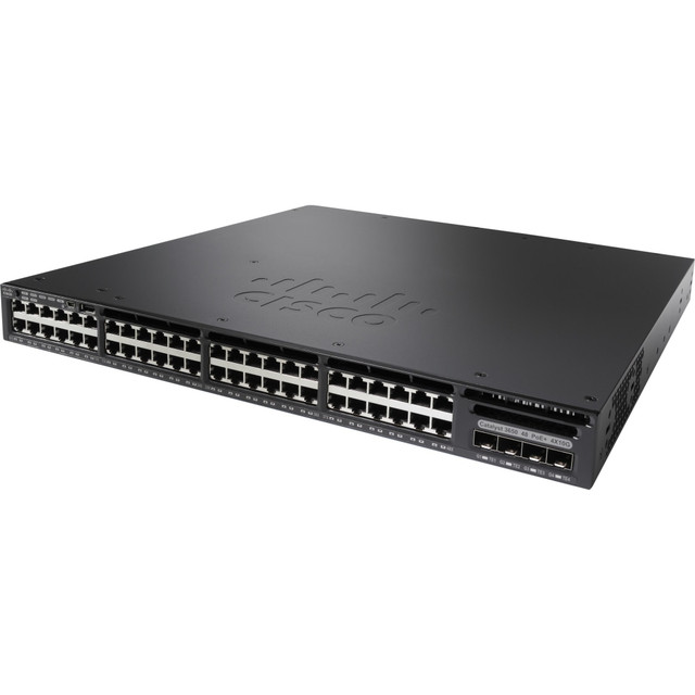 CISCO WS-C3650-48FD-L-RF  Catalyst 3650-48F Ethernet Switch - 48 Ports - Manageable - 10 Gigabit Ethernet - 10/100/1000Base-T, 10GBase-X - Refurbished - 2 Layer Supported - Modular - Power Supply - Twisted Pair, Optical Fiber