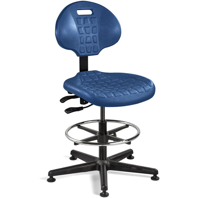 Bevco 7502-BLU Task Chair: Polyurethane, Adjustable Height, Blue