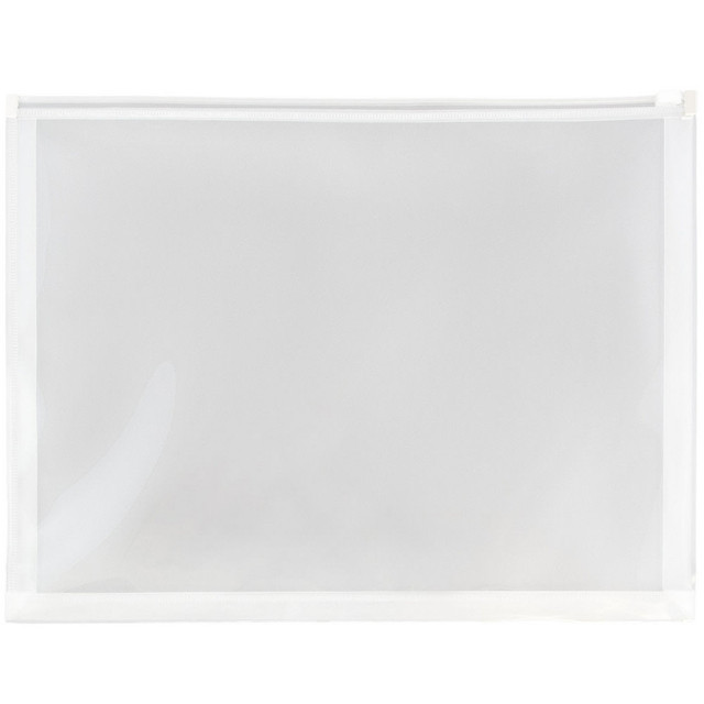 JAM PAPER AND ENVELOPE 218Z1CL JAM Paper Plastic Envelopes, Zipper Closure, Letter-Size, 9 3/4in x 13in, Clear, Pack Of 12