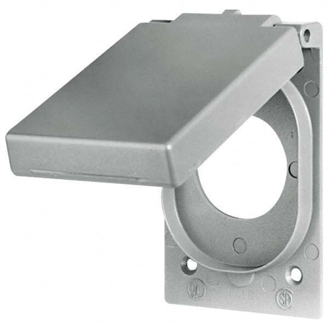 Bryant Electric 7427B Weatherproof Box Covers; Housing Material: Aluminum ; Recommended Environment: Weather Protective ; Housing Color: Silver ; Overall Length (Decimal Inch): 4.7000 ; Overall Height (Inch): 0.9000 ; Hole Diameter (Decimal Inch): 2.