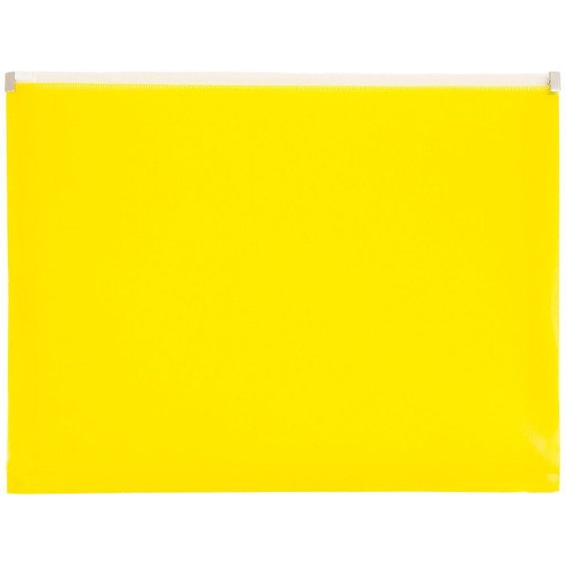 JAM PAPER AND ENVELOPE 218Z1YE JAM Paper #10 Plastic Envelopes, Zipper Closure, Yellow, Pack Of 12