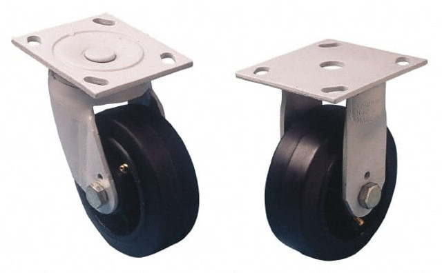 Fairbanks N22-6-PDR Swivel Top Plate Caster: Polyolefin, 6" Wheel Dia, 2" Wheel Width, 750 lb Capacity, 7-1/4" OAH