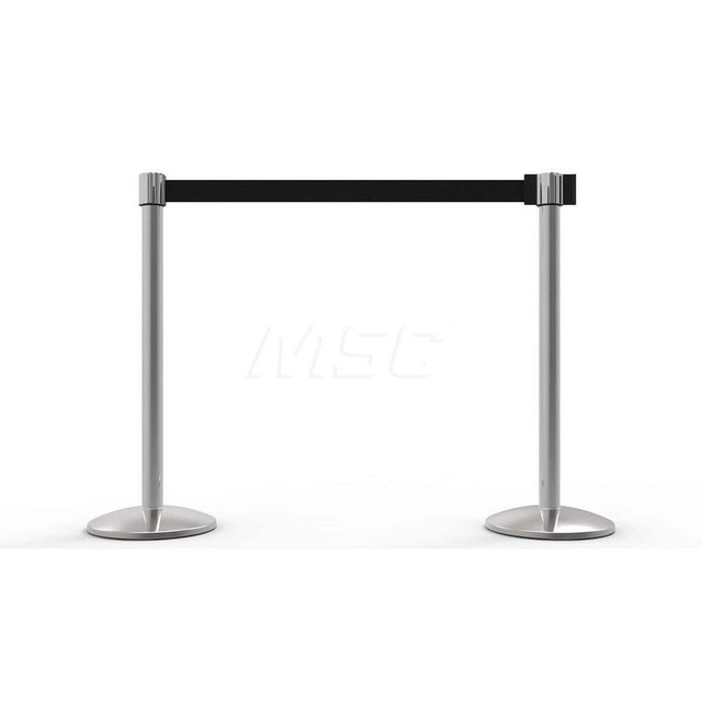 Banner Stakes AL6208C Free Standing Retractable Belt Barrier Post: 40" High, 2.4" Dia, Aluminum Post