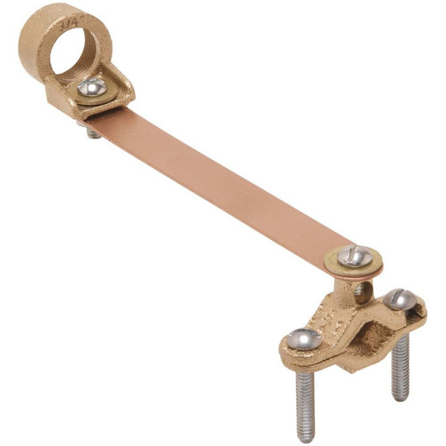 Burndy C11CSH2 Grounding Clamps; Clamp Type: Grounding Clamp ; Minimum Compatible Pipe Size (Inch): 1/2 ; Maximum Compatible Pipe Size (Inch): 1 ; Compatible Wire Size (AWG): 6-4/0 ; Overall Length (Decimal Inch): 8-1/2 ; Material: Cast Bronze