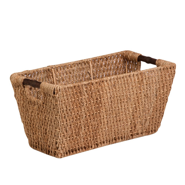 HONEY-CAN-DO INTERNATIONAL, LLC STO-02966 Honey-Can-Do Seagrass Basket With Handles, Medium Size, 10in x 10in x 20-1/4in, Brown/Natural