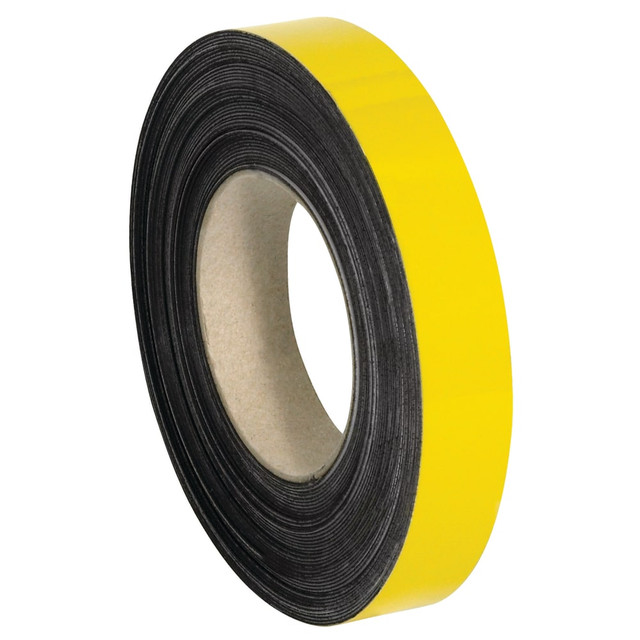 B O X MANAGEMENT, INC. LH139 Partners Brand Magnetic Warehouse Label Roll, LH139, 1in x 100ft, Yellow