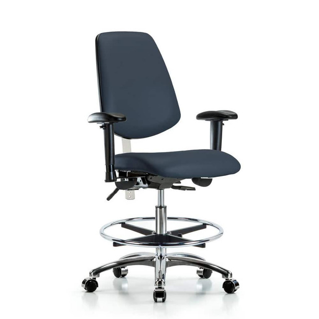 Blue Ridge Ergonomics MSC44343 Task Chair: Vinyl, Imperial Blue