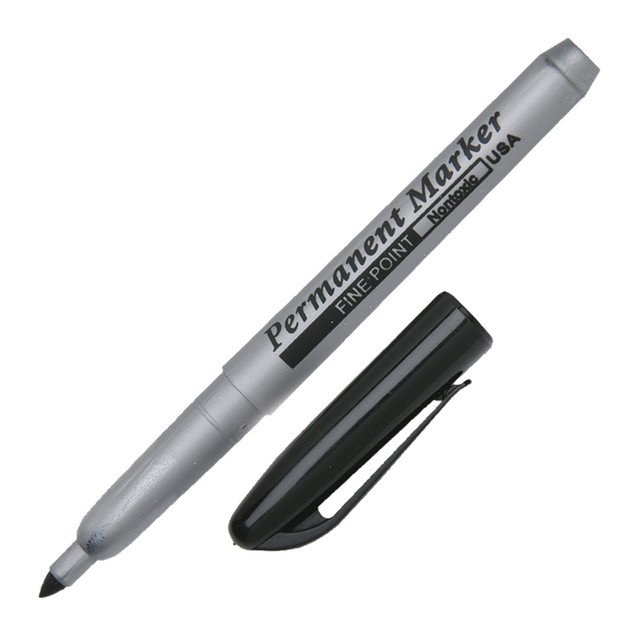 NATIONAL INDUSTRIES FOR THE BLIND 7520000433408 SKILCRAFT Permanent Fine-Point Markers, Black (AbilityOne 7520-00-043-3408)