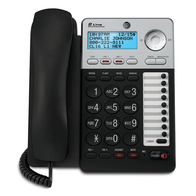 VTECH HOLDINGS LTD ML17929 AT&T ML17929 2-Line Corded Phone with Caller ID/Call Waiting, Black VTECH HOLDINGS LTD ML17929 AT&T ML17929 2-Line Corded Phone with Caller ID/Call Waiting, Black