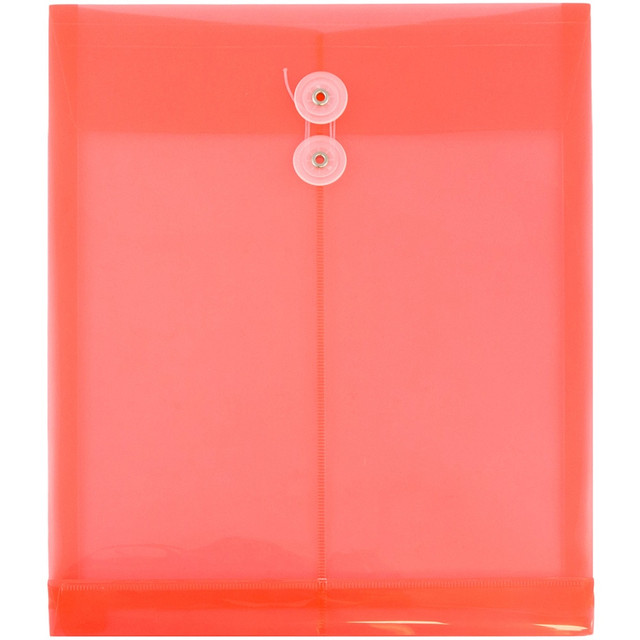 JAM PAPER AND ENVELOPE 118B1PI JAM Paper Open-End Plastic Envelopes, Letter-Size, 9 3/4in x 11 3/4in, Pink, Pack Of 12