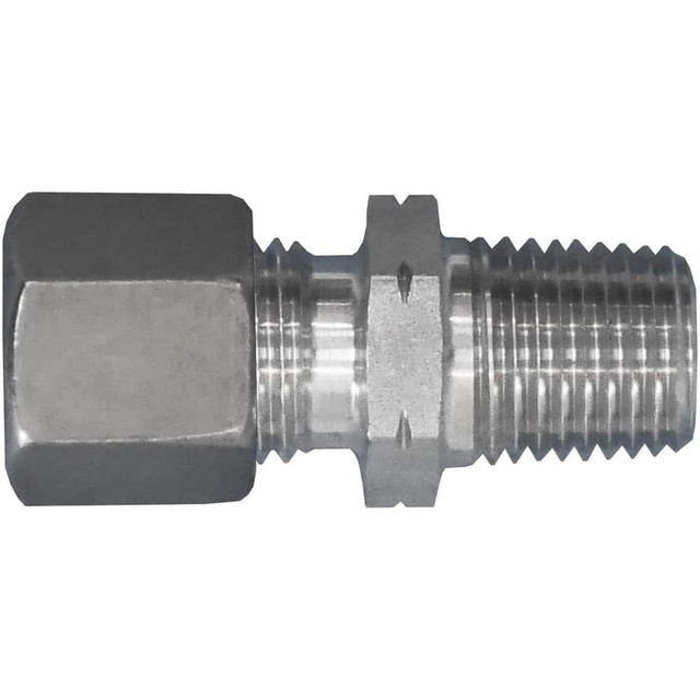 Brennan D2404-S38-24 Metal Compression Tube Fittings; Fitting Type: Straight ; Material: Steel ; End Connections: Tube OD ; Thread Size (mm): M52x2 ; Thread Standard: NPT ; Tube Inside Diameter: 38.000