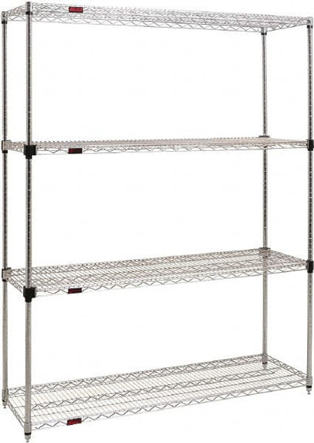 Eagle MHC F2QA2-74-1860C-  - Starter Unit Wire Shelving: 600 lb Shelf Capacity, 4 Shelves