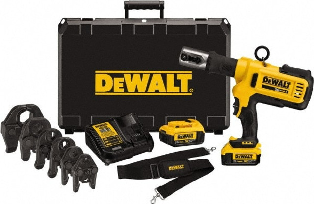 DeWALT DCE200M2K Power Crimper: 8,000 lb Capacity, Lithium-ion Battery Included, Pistol Grip Handle, 20V