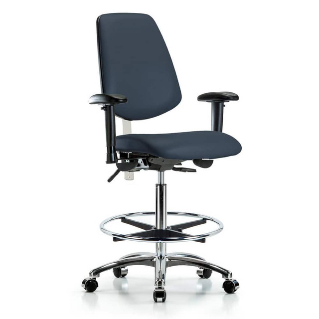 Blue Ridge Ergonomics MSC43953 Task Chair: Vinyl, Imperial Blue