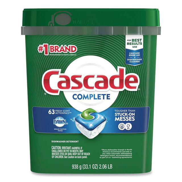 Cascade PGC97720 Dish Detergent; Detergent Type: Automatic Dishwashing ; Form: Gel; Powder ; Container Type: Tub ; Container Size (oz.): 33.1 ; Container Size (Lb.): 2.06 ; Container Size (Gal.): 0.25