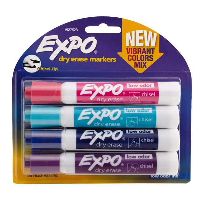 NEWELL BRANDS INC. Expo 1927523  Low-Odor Dry-Erase Markers, Chisel Point, Pastel Colors, Pack Of 4