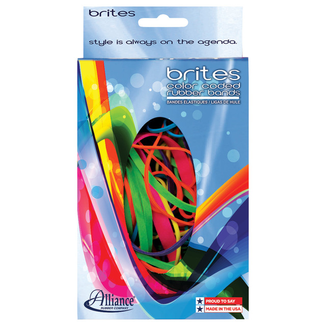 ALLIANCE RUBBER CO 07714 Alliance Brites Pic Pac Rubber Bands, Assorted Sizes/Colors, 1.5 Oz