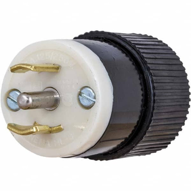 Bryant Electric 7485NP Locking Inlet: Plug, Industrial, ML-3P, 125 & 250V, Black & White