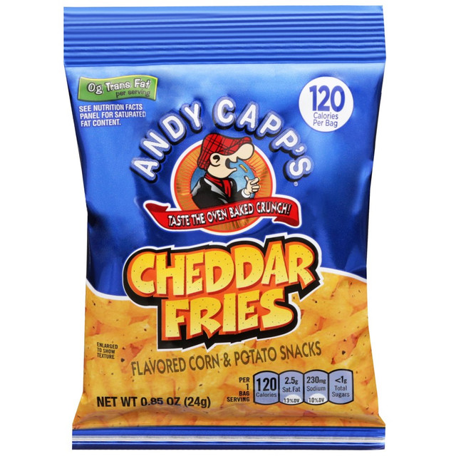 CONAGRA 421166 Andy Capps Snack Fries, Cheddar, 0.85 Oz Bag, Box Of 72 CONAGRA 421166 Andy Capps Snack Fries, Cheddar, 0.85 Oz Bag, Box Of 72