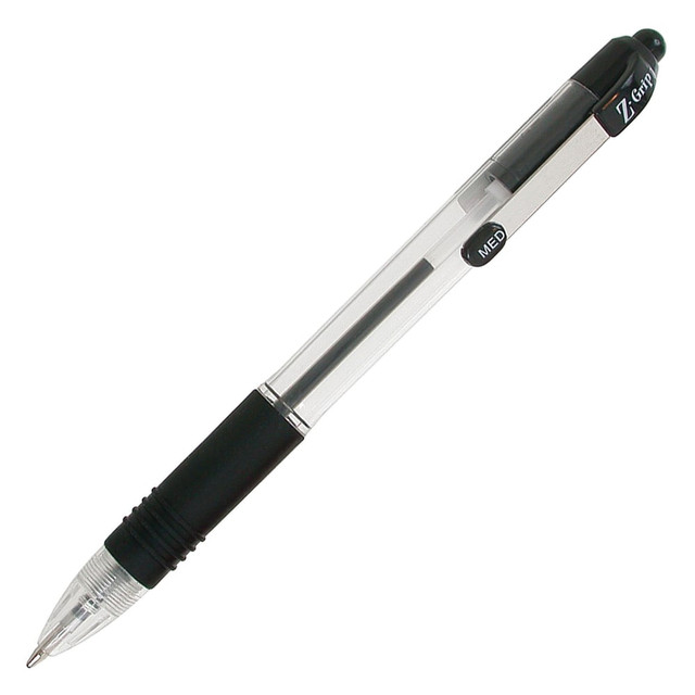 Smoothest Ballpoint Ever!  A consumer favorite due to its budget-friendly value and reliability.  The Z-Grip Retractable Ballpoint pen features a fun, fashionable look and silky smooth low viscosity ink. You will feel the difference when you write, but not at checkout.  These medium-point pens feature a clear barrel with black ink.