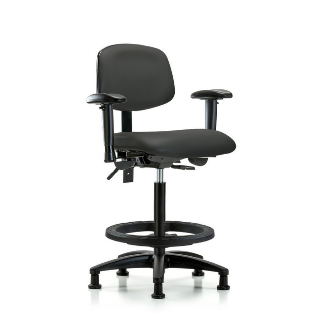 Blue Ridge Ergonomics MSC47703 Task Chair: Vinyl, Charcoal