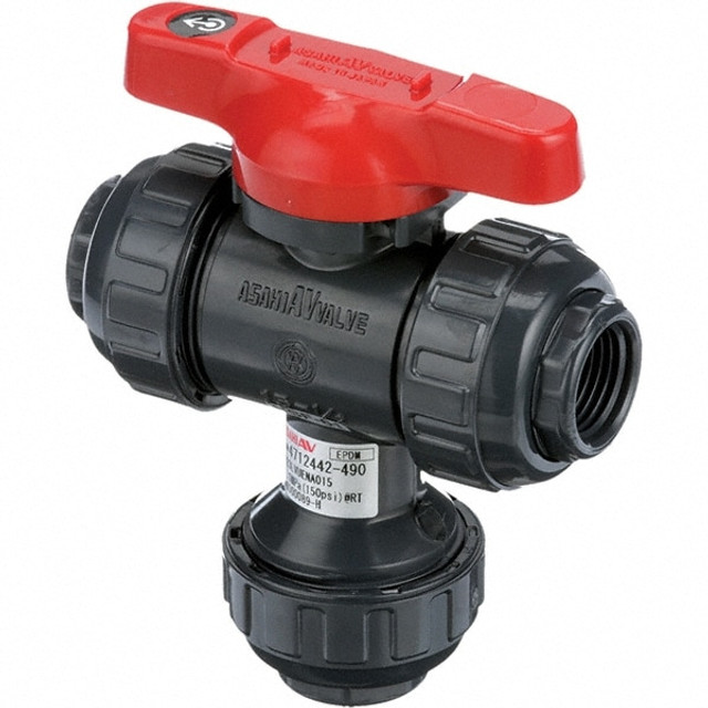 Asahi 2511030 Multiport Manual Ball Valve: 3" Pipe, Full Port