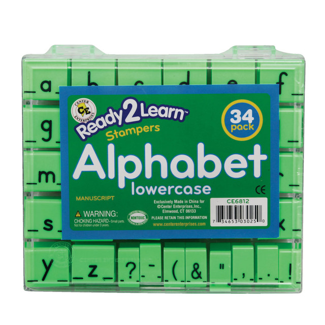 CENTER ENTERPRISES, INC. CE-6812 Ready 2 Learn Manuscript Alphabet Stamps Set, Lowercase, 1in