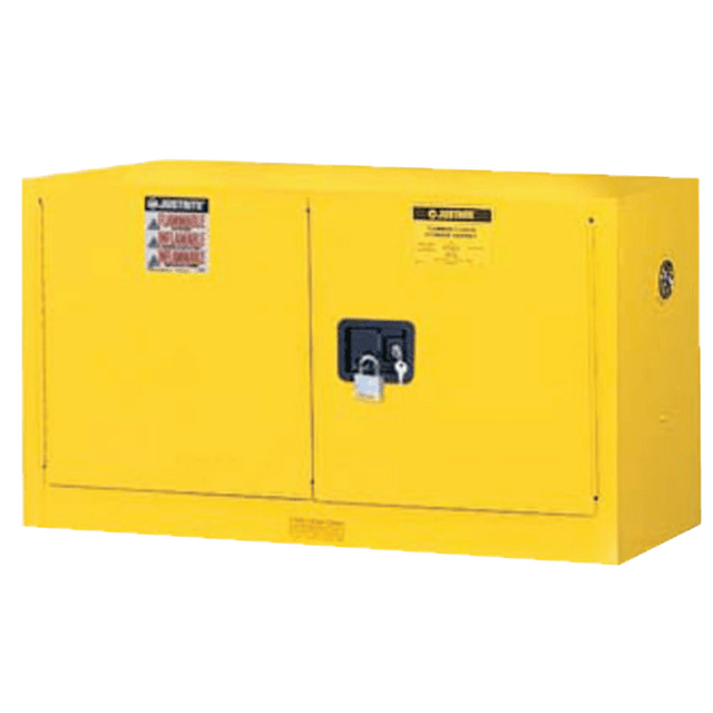 JUSTRITE MANUFACTURING COMPANY, LLC Justrite 400-891700 Yellow Piggyback Safety Cabinets, Manual-Closing Cabinet, 17 Gallon