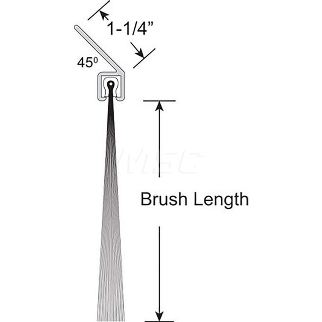 American Garage Door Supply BP4121-14 Sweeps & Seals; Product Type: Garage & Dock Door Sweep with Weather Seal ; Flange Material: Anodized Aluminum ; Overall Height: 2.25 ; Bristle Length: 1 ; Flange Width: 1.2500 ; Bristle Material: Polypropylene