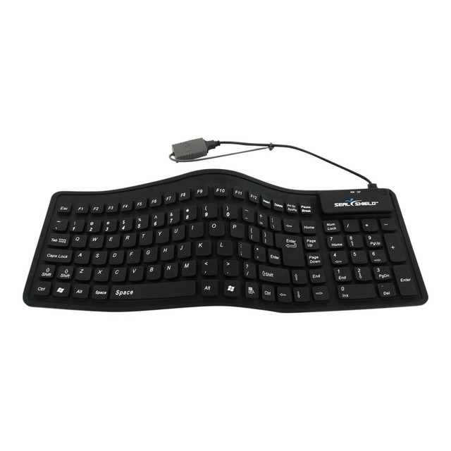 Enjoy durability and simple maintenance on the jobsite with this Seal Flex washable keyboard. The 107 low-profile keys allow for comfortable and engaging typing.  Membrane key switches on the medical-grade keyboard are great for divisions like industrial controls and telecommunications systems. They offer a low profile, engaging typing and a longer lifespan.  The USB interface allows easy connectivity.