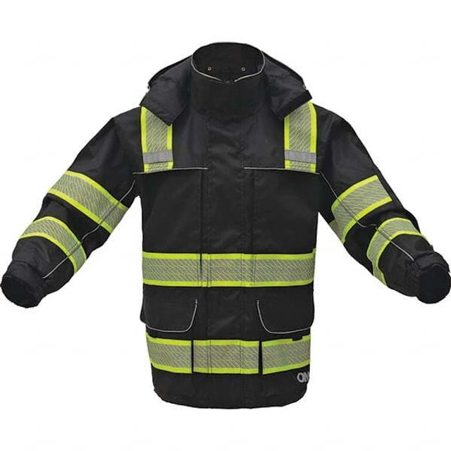 GSS Safety 8507-MD Rain Jacket: Size Medium, Black, Polyester