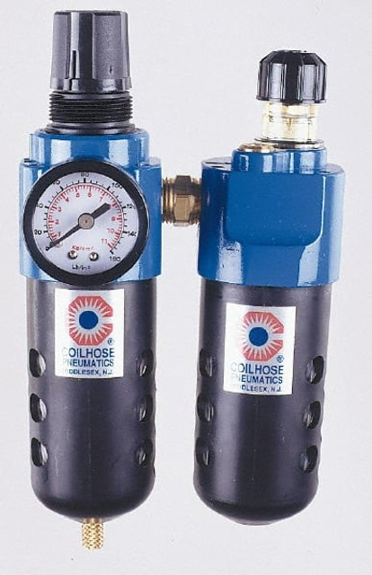 Coilhose Pneumatics 27FCL6-DG FRL Combination Unit: 3/4 NPT, Standard, 2 Pc Filter/Regulator-Lubricator with Pressure Gauge